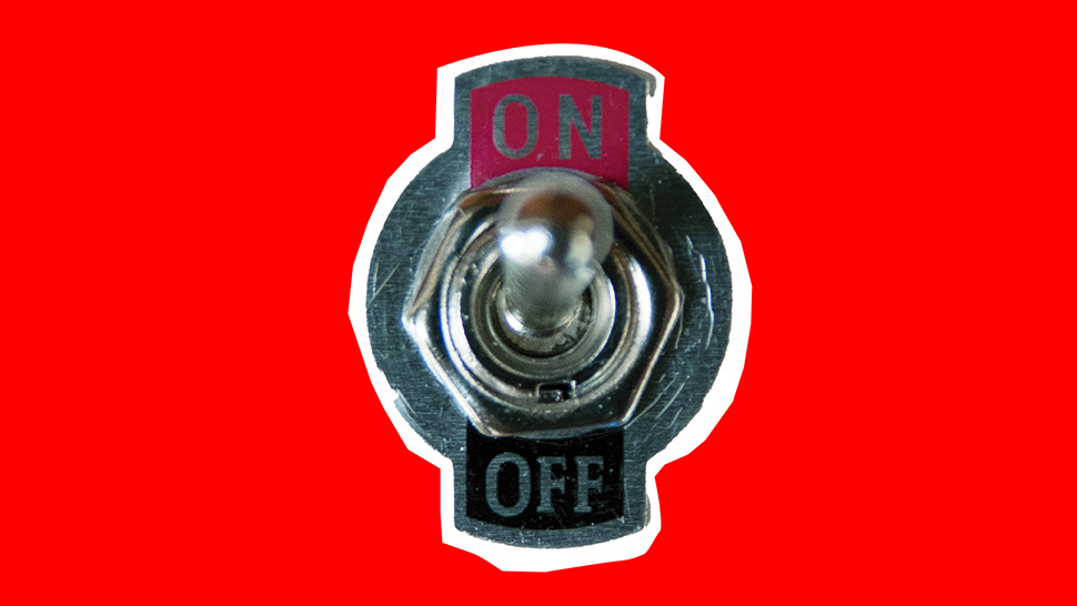 vintage switch on a red background 