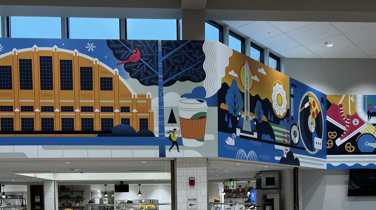 Image of a brightly colored graphic mural