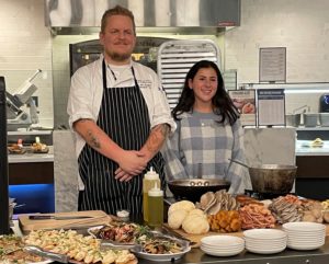 Executive Chef Jon Sodini and West Coast Fellow Hillary Swimmer pose during the demonstration.
