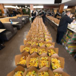 A long row of salads